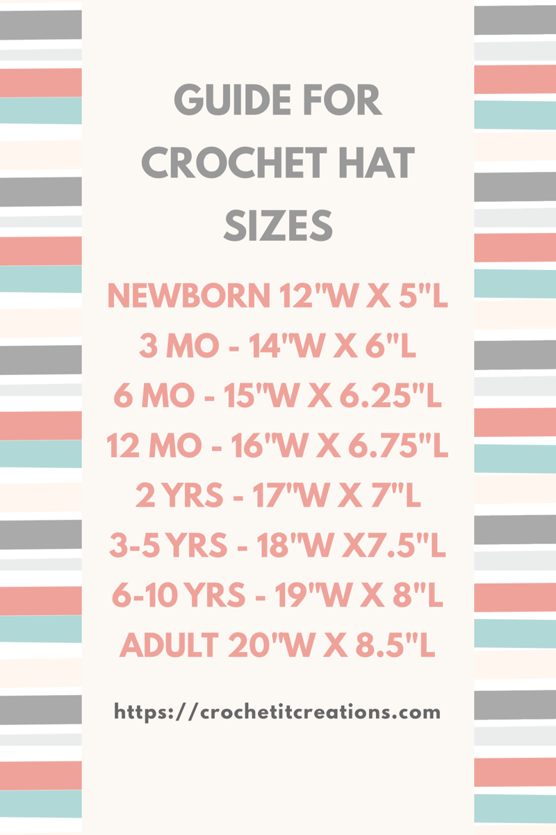 Crochet Beanie Size Chart