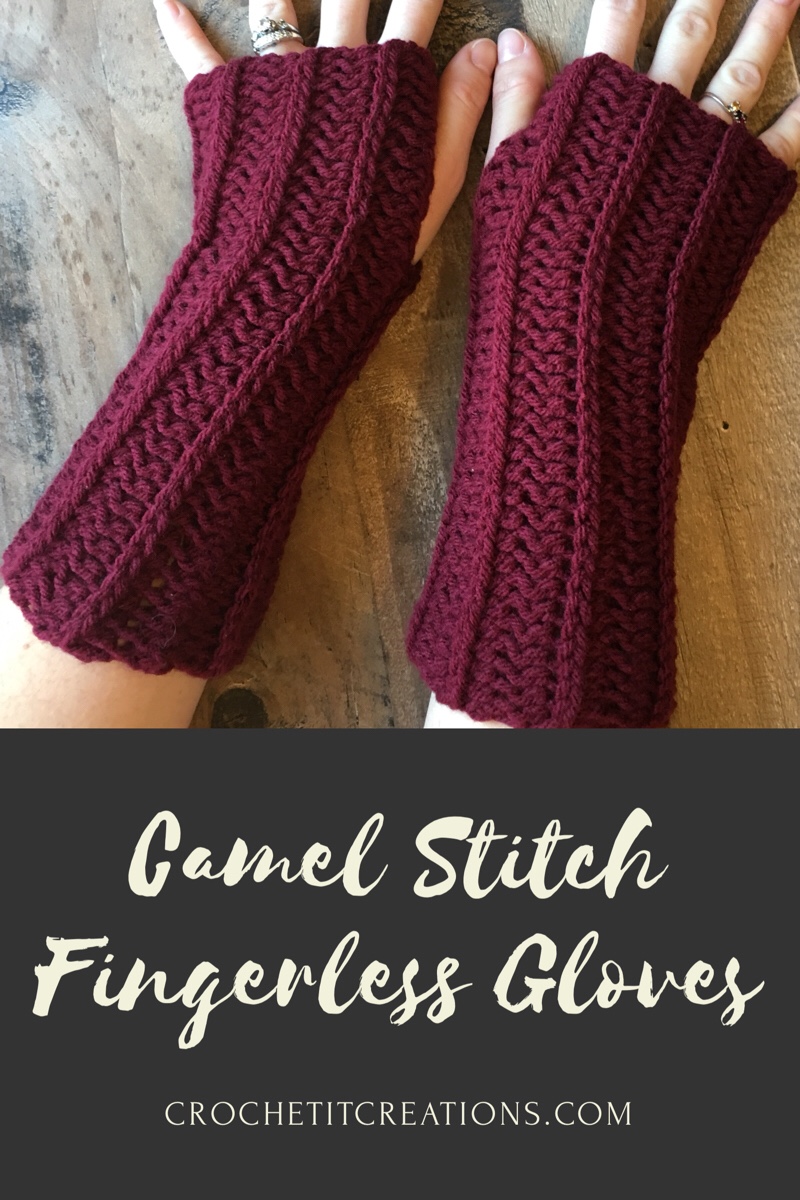 Free Camel Stitch Fingerless Gloves Crochet Pattern Crochet It Creations