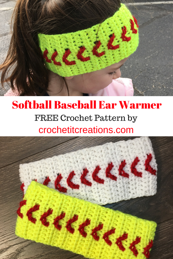 Baseball Softball Ear Warmer Crochet Pattern Crochet It Creations