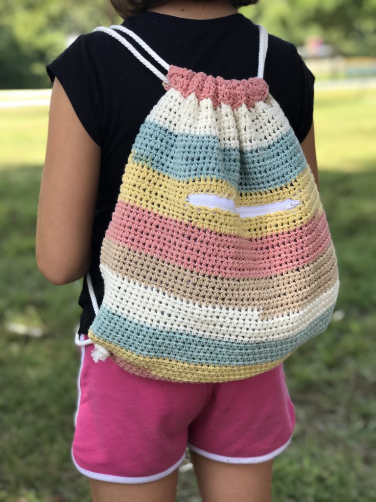 crochet drawstring backpack pattern