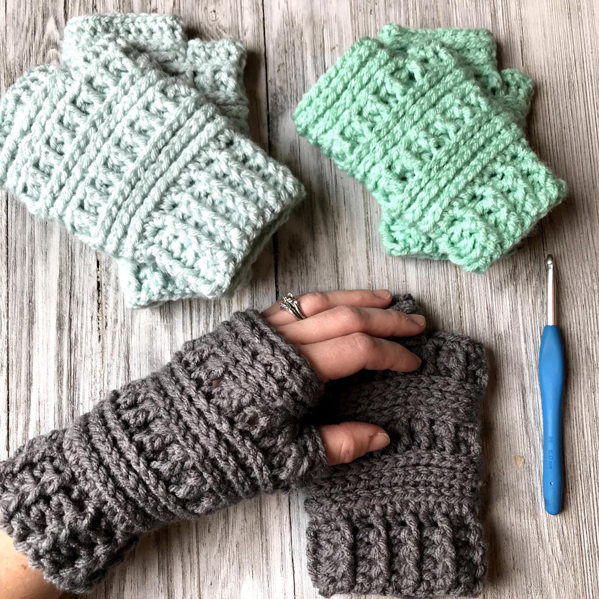 In The Groove" Crochet Fingerless Gloves Free Pattern Ned Mimi