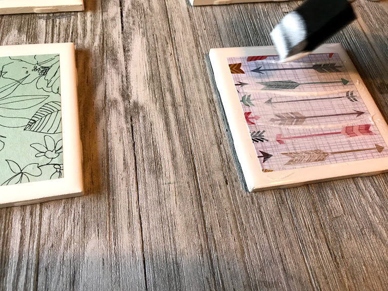 mod podge tile coasters